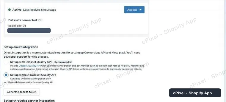 Scroll down to Conversions API