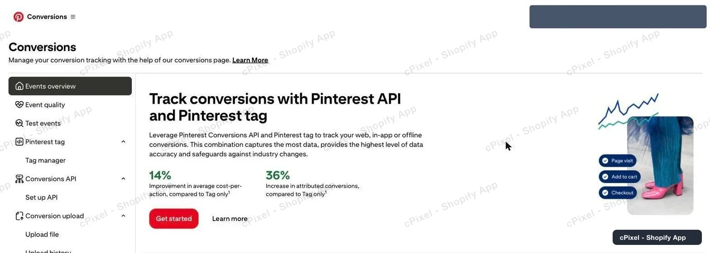 Open Pinterest tag → Tag manager